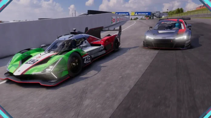 Carro de corrida em alta velocidade em Project Motor Racing