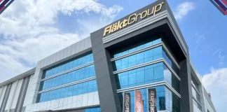 Fachada moderna da sede da FläktGroup, empresa adquirida pela Samsung, na Europa. Para ampliar seu alcance com HVAC.