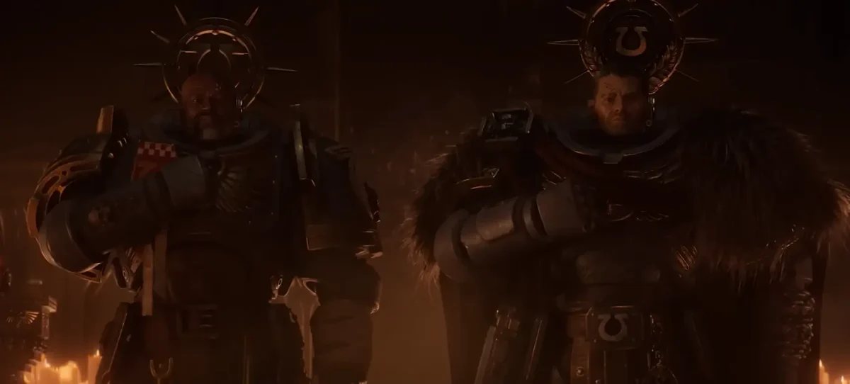 Space Marine 3: Titus é condecorado no Warhammer Preview 4 Titus e soldado Ultramarine aparecem lado a lado em animação promocional de Space Marine