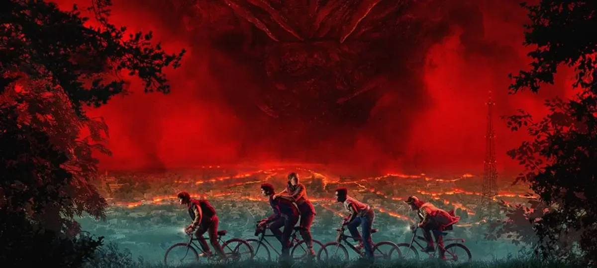 Logo oficial de Stranger Things 5, destacando a temporada final e o encerramento da saga que impulsiona novas ações de licenciamento.