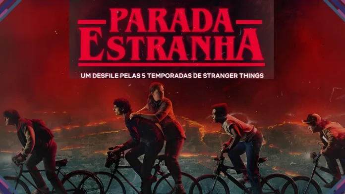 Personagens de Stranger Things na Parada Estranha em São Paulo