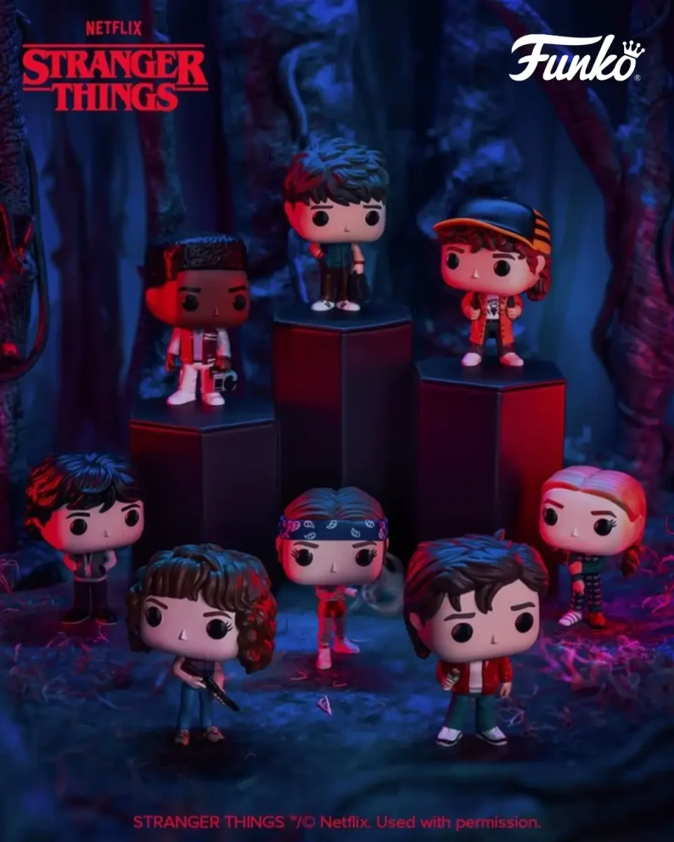 Colecionáveis Funko Pop de Stranger Things expostos na CCXP25.