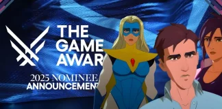 Cena do jogo Dispatch mostrando o protagonista Robert Robertson no centro da tela, com interface de missões e clima narrativo imersivo.