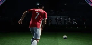 Cristiano Ronaldo promovendo o acesso antecipado de UFL, jogo de futebol virtual.