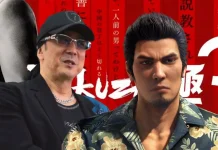 Takaya Kuroda dublando Kazuma Kiryu em Like a Dragon: Kiwami 3.