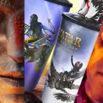 Personagens de Avatar: Fogo e Cinzas com brindes do Fan Event da UCI, incluindo pôster oficial, pin colecionável e ticket IMAX.