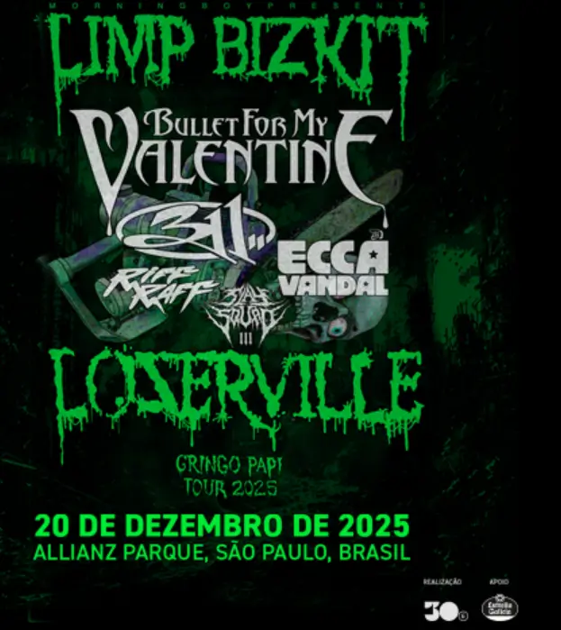 Limp Bizkit: Um Retorno Ao Brasil Para Trazer Nostalgia 2 LOSERVILLE: GRINGO PAPI TOUR 2025 lineup