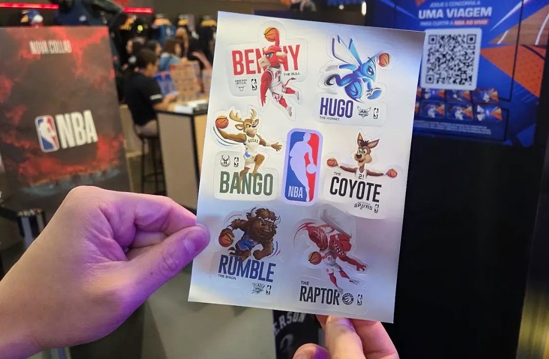 nba adesivos mascotes brindes