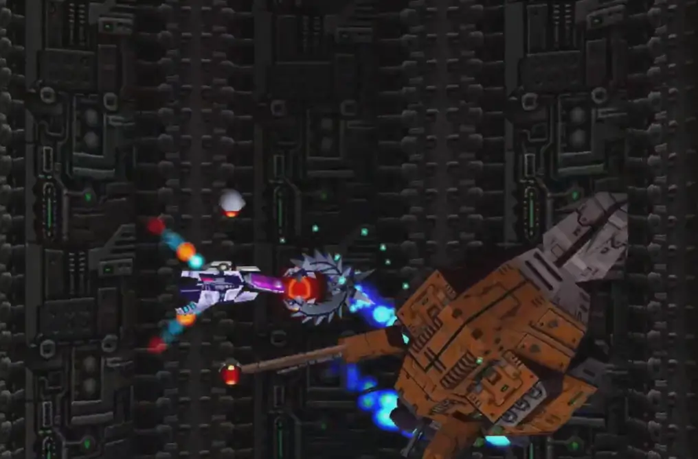 Nave do jogador desviando de ataques rápidos em fase avançada de R-Type Delta: HD Boosted