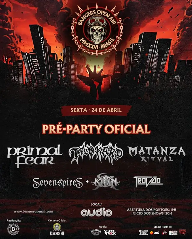 Pré-Party do Bangers Open Air 2026 pôster oficial
