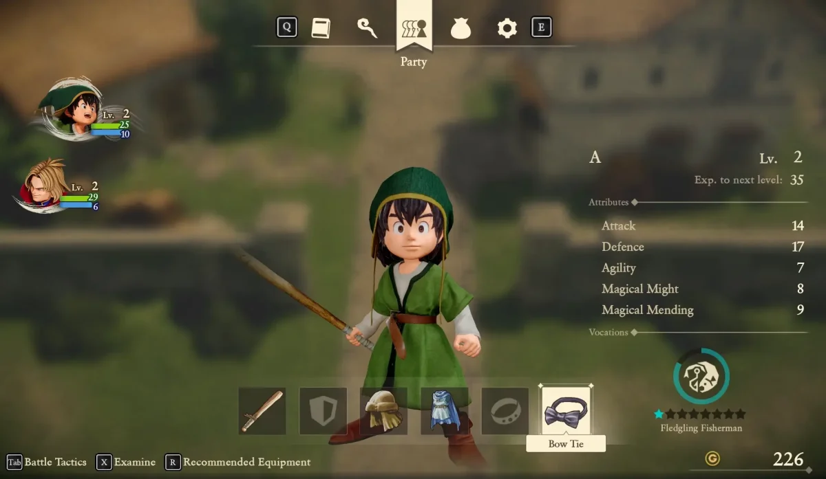 DRAGON QUEST VII Reimagined menu com inventário do jogo