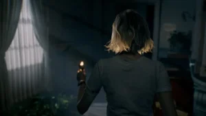 Grace Ashcroft em cena no jogo Resident Evil Requiem
