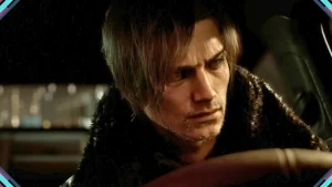 A imagem representa uma chamada com o personagem de Resident Evil Requiem, para informação do Resident Evil Showcase de 2026.