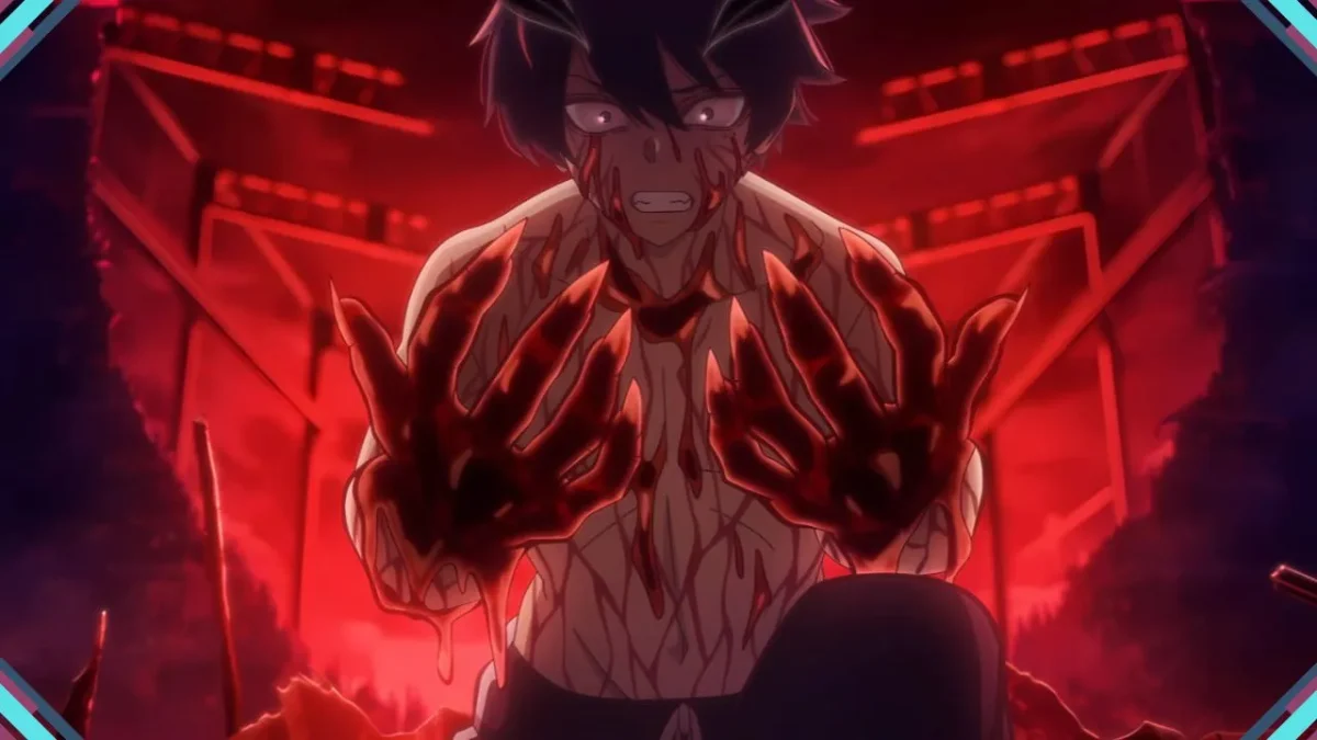 Cena de tensão do personagem principal em Tougen Anki