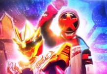 Gozyu Wolf e Bun Red, líderes de Gozyuger e Boonboomger, no filme especial VS de Super Sentai