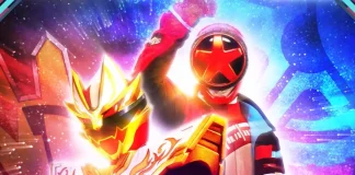 Gozyu Wolf e Bun Red, líderes de Gozyuger e Boonboomger, no filme especial VS de Super Sentai