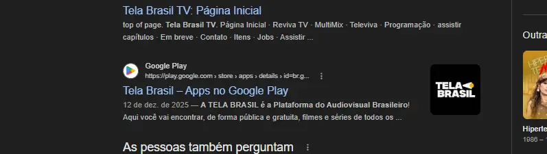 Imagem da busca do Google com App na Google Play Store