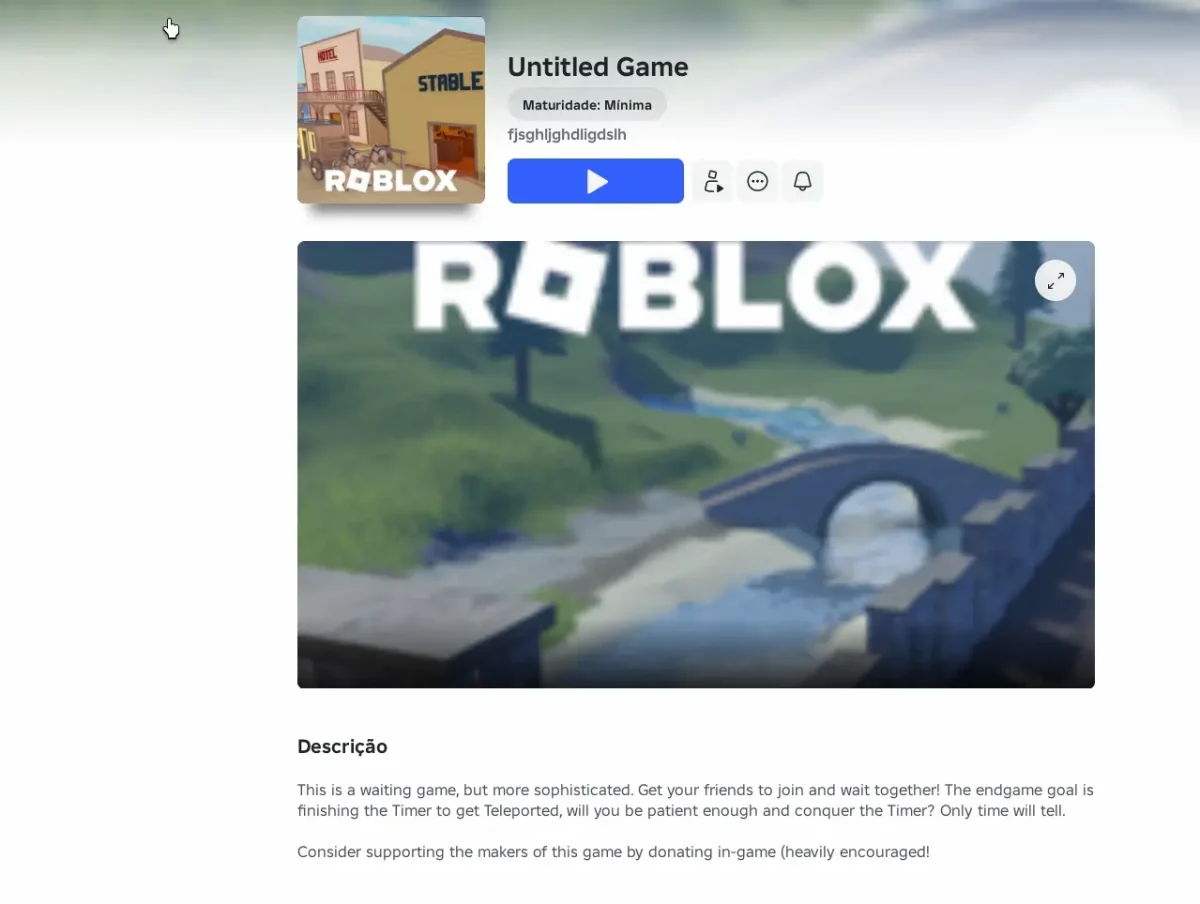 Jogos condos fake no Roblox