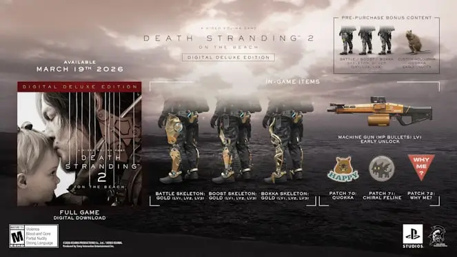 Traje pacote especial do jogo Death Stranding 2: On the Beach