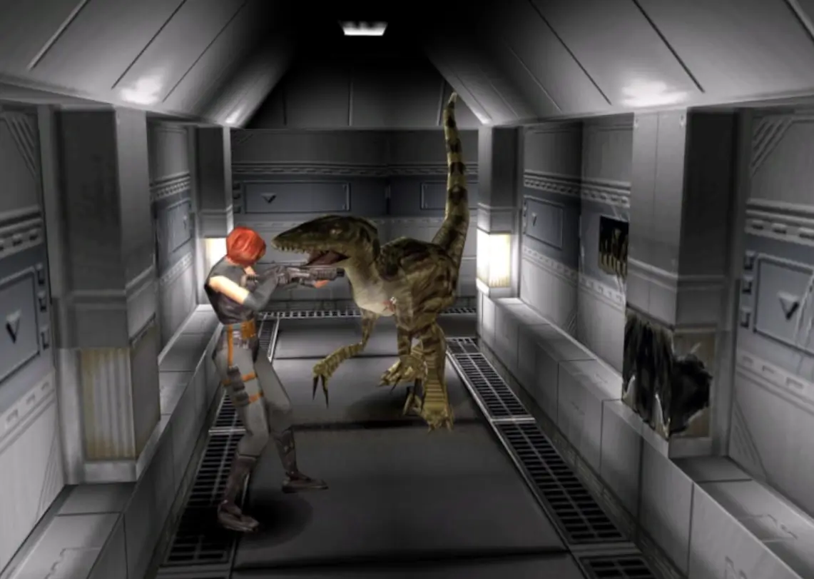 Capcom relança Dino Crisis na Steam com suporte a controles modernos e melhorias gráficas 3 dino crisis relacamento velociraptor