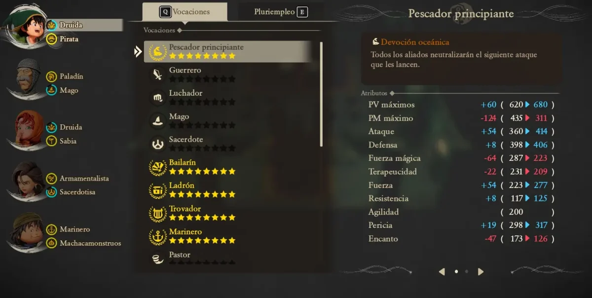 Tela de inventário de Dragon Quest VII Reimagined com itens e equipamentos