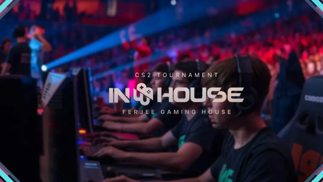 Jogadores de Counter-Strike 2 durante partida presencial do FERJEE in House no Rio de Janeiro