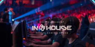 Jogadores de Counter-Strike 2 durante partida presencial do FERJEE in House no Rio de Janeiro