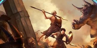 Kratos e Deimos jovens em God of War: Sons of Sparta em fase 2D com visual retrô em pixel art.