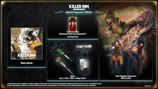 KILLER INN, pacotes de skins e cosméticos