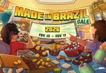 Banner da Made in Brazil Sale com jogos brasileiros em destaque