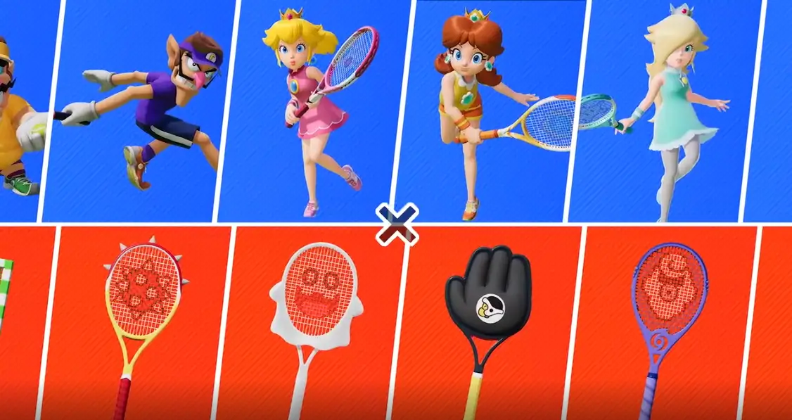 Mario Tennis Fever personagens do jogo
