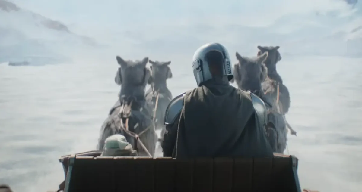 O Mandaloriano e Grogu, cena em cenário gelado