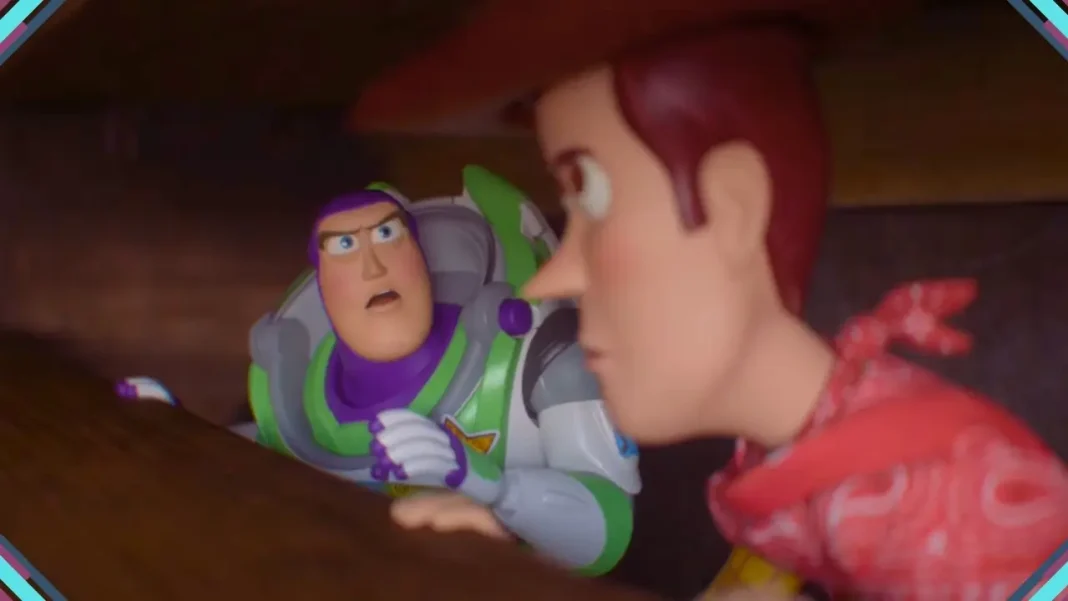 Woody e Buzz Lightyear em cena do trailer dublado de Toy Story 5