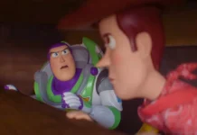 Woody e Buzz Lightyear em cena do trailer dublado de Toy Story 5