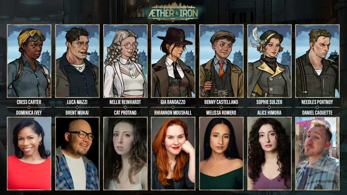 Dubladores de Aether & Iron envolvidos na narrativa do jogo