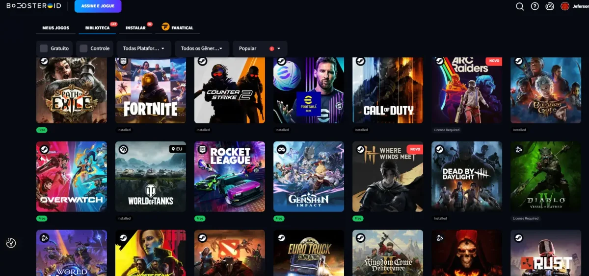 Boosteroid e parte do seu catálogo de jogos disponíveis no cloud gaming