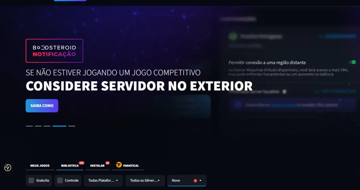 Boosteroid e as opções para alternar seus serviços para jogar com melhor desempenho