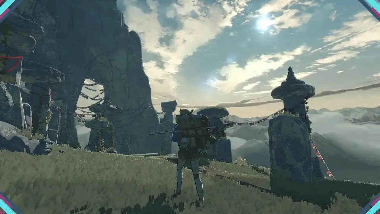 Personagem escalando montanha em Cairn com mecânicas realistas de climbing