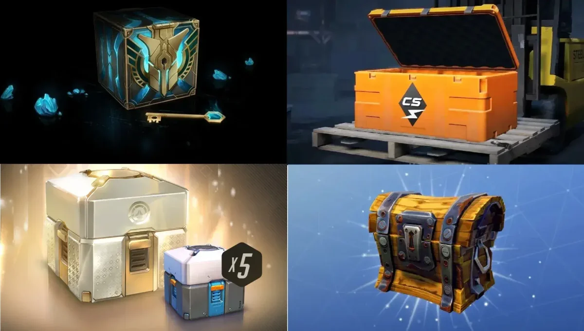 Microtransações e loot boxes, de jogos da Riot Games e outros.