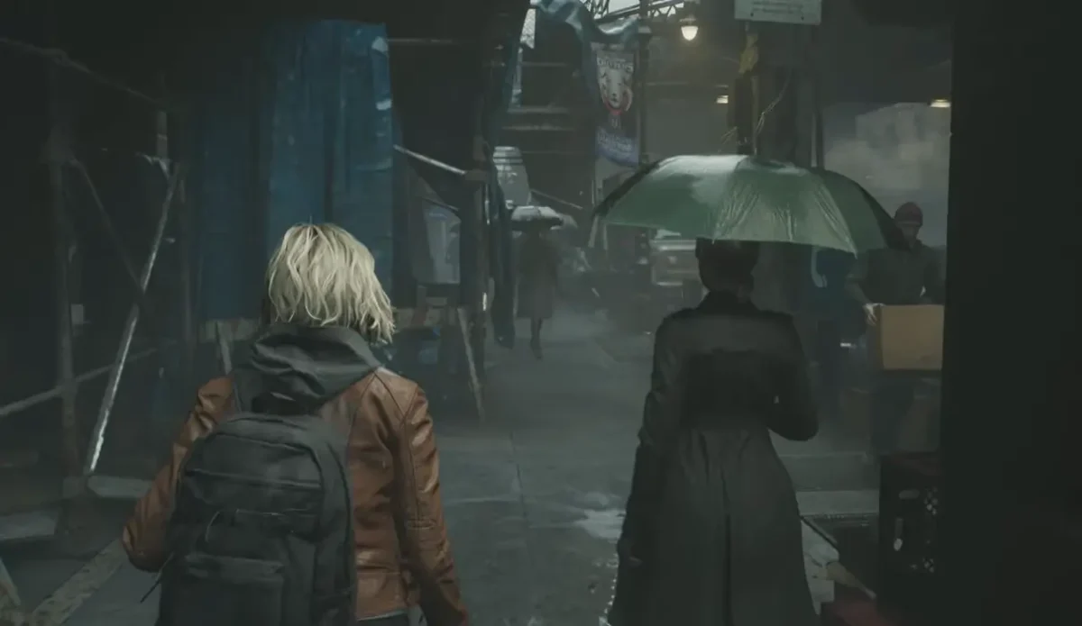 Personagem feminina em destaque em Resident Evil Requiem durante cena dramática