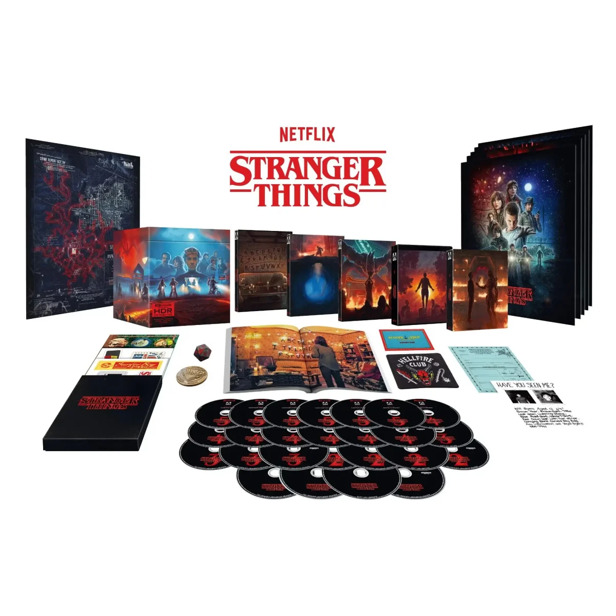 O box dos sonhos de Stranger Things chega em julho 1 Itens da edição deluxe de Stranger Things incluindo discos, artbook e colecionáveis