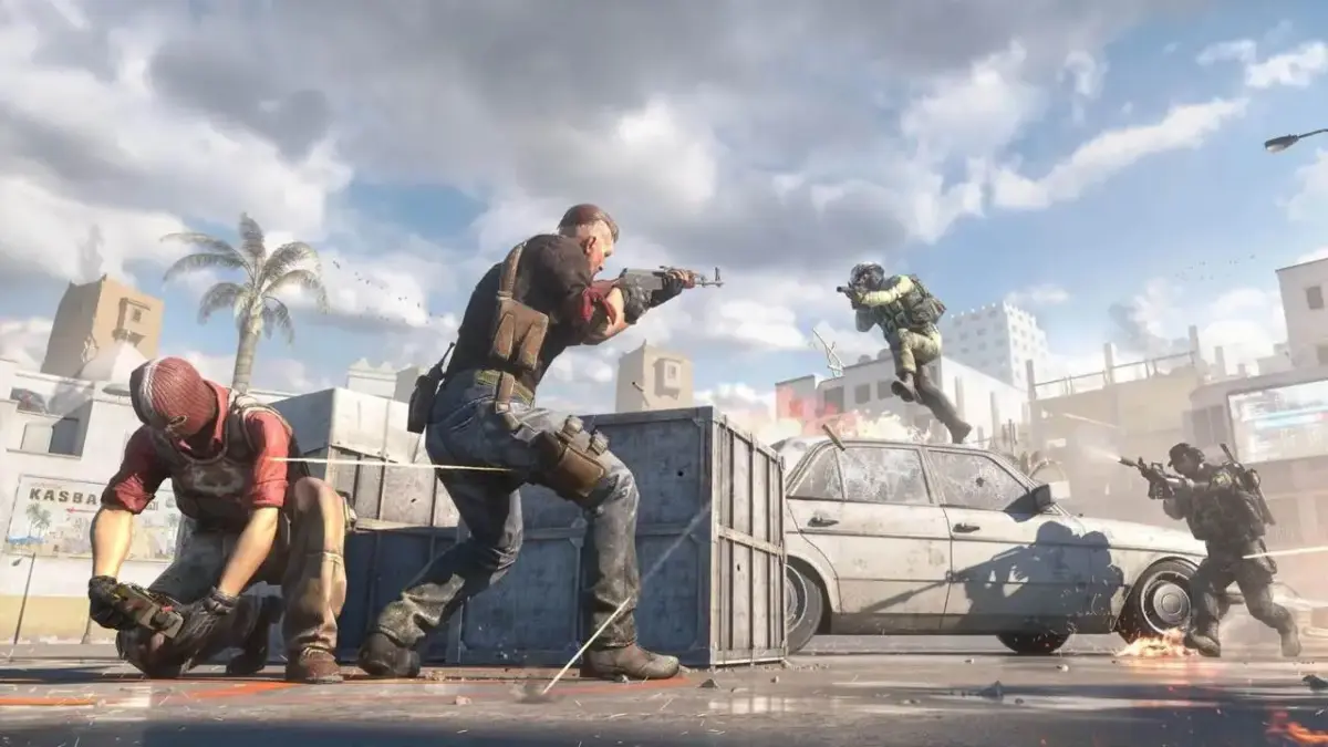 ExitLag ChampZ retorna com edição de CS2, R$ 42 mil em premiação e FalleN como embaixador 1 Personagens em combate no CS2, com um jogador mirando uma rifle atrás de uma caixa em mapa urbano