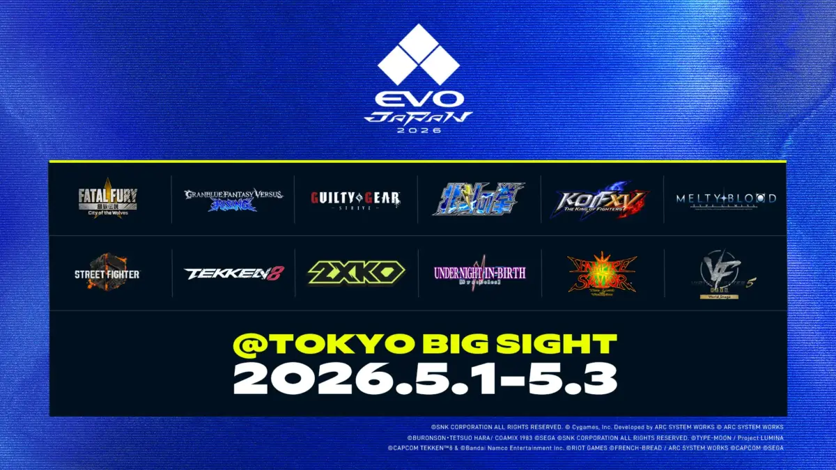 Evo Japan 2026: o maior torneio de jogos de luta do mundo ocorre em uma semana 2 Captura de tela do artigo do MeuGamer sobre o Evo Japan 2026 exibindo o banner oficial com os 12 jogos do evento e as datas 1 a 3 de maio no Tokyo Big Sight