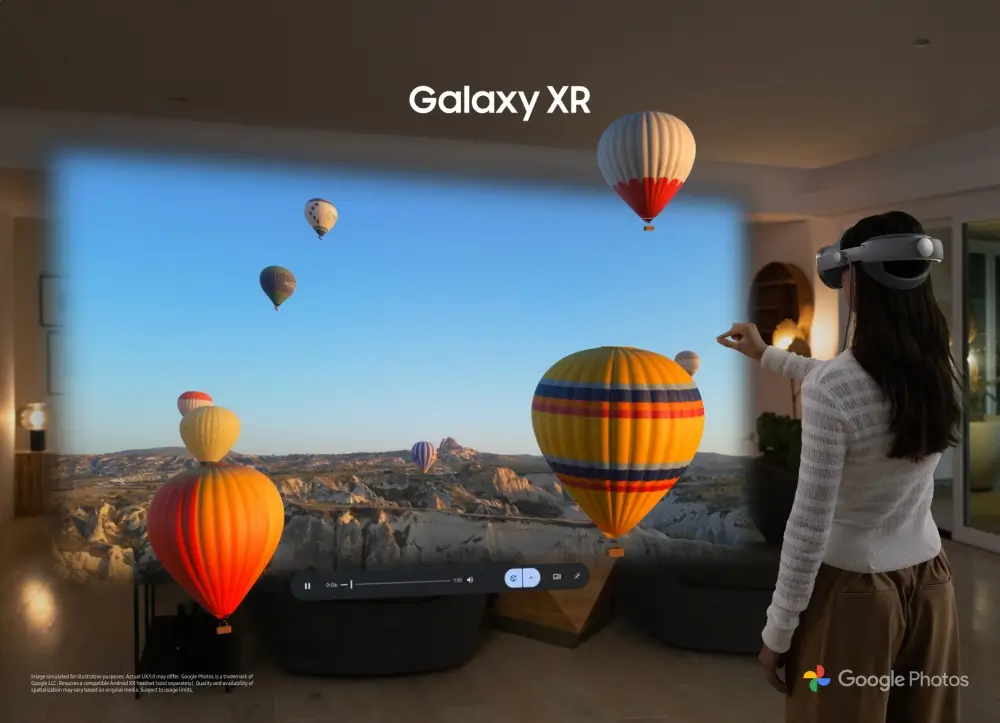 Funcionalidades do dispositivo do Galaxy XR
