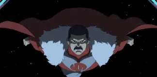 Thragg voando ameaçador no espaço na temporada 4 de Invencível
