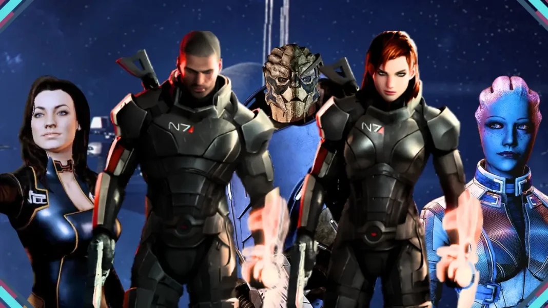Cena da série de Mass Effect na Amazon com humanos e alienígenas em ambiente espacial futurista