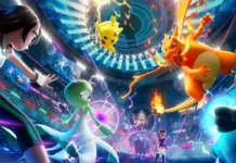 Tela de batalha de Pokémon Champions com Mega Evoluções no Nintendo Switch 2