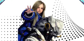 Hugh Williams e Diana, protagonistas de PRAGMATA, na arte oficial da trilha sonora original do jogo