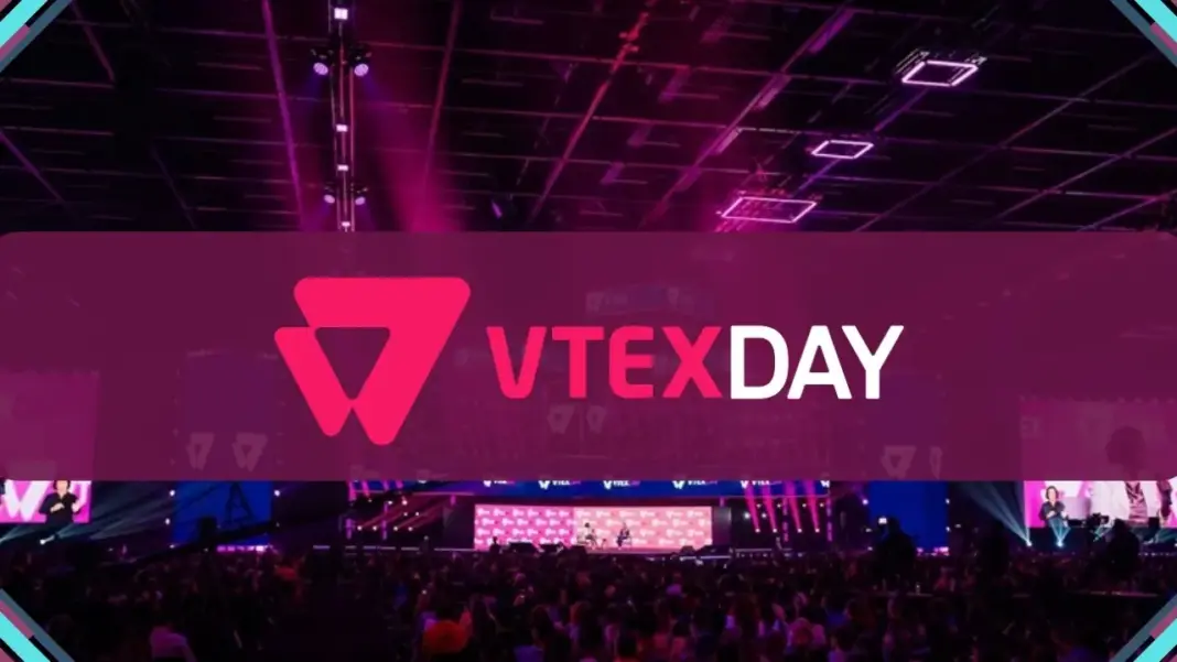 Palestrantes principais do VTEX Day 2026 — John Mackey, Rupal Patel, Hubert Joly e Mary Dillon — no banner oficial do evento em São Paulo