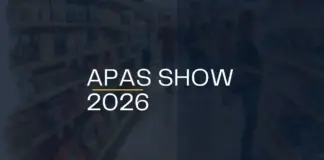 Banner da APAS Show 2026 com fundo de corredor de supermercado e logotipo do evento em destaque